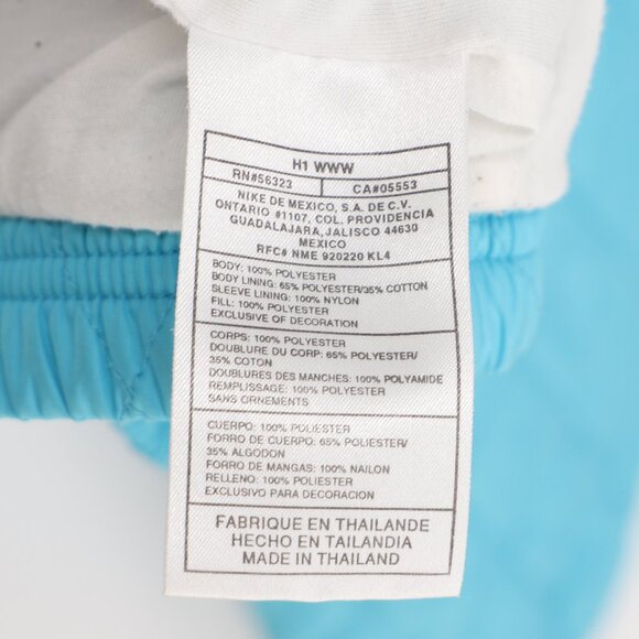 VINTAGE Y2K NIKE Quilted Zip-Up Bomber Jacket Aqua Blue Size L - Picture 8 of 13